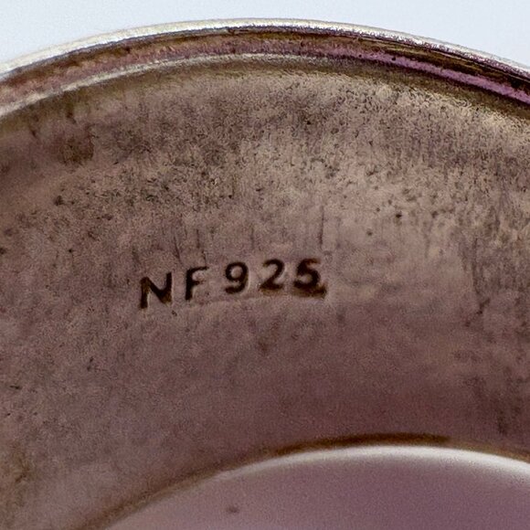 VTG Solid Sterling Silver 925 Rough Textured Tapered Band Ring Size 8 - Picture 5 of 9